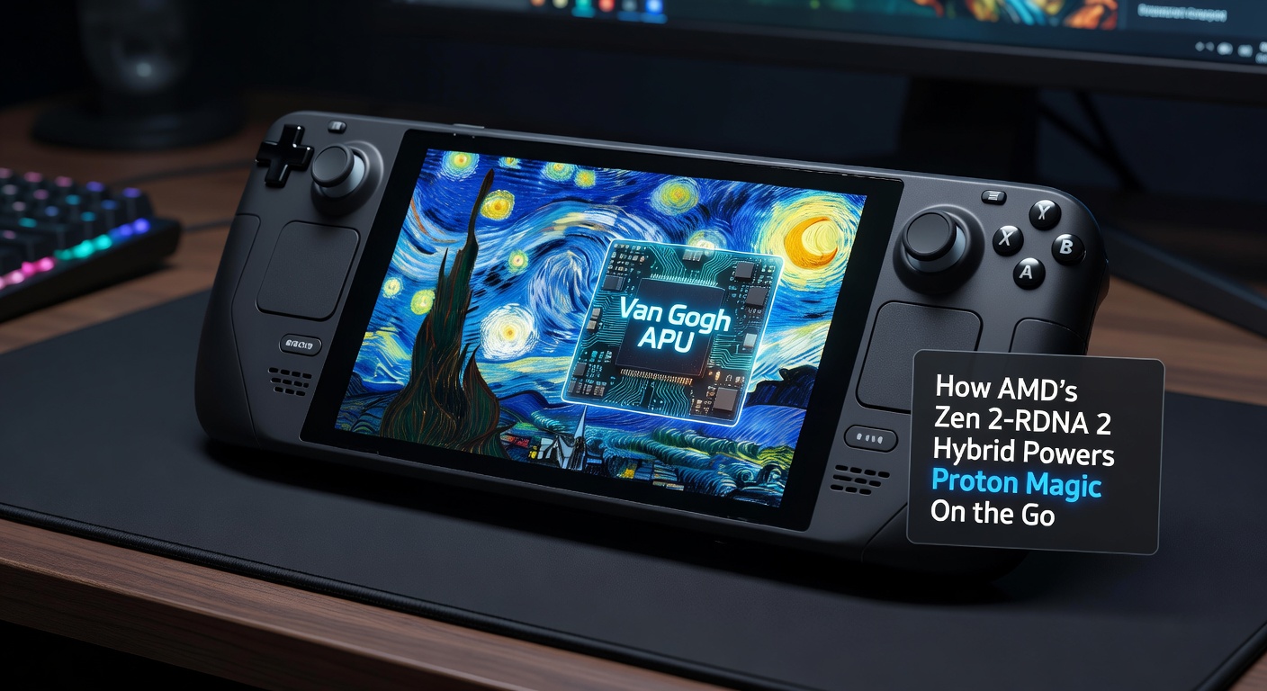 Steam Deck handheld running a Proton-enabled AAA game, displaying smooth 40fps gameplay with overlaid performance metrics